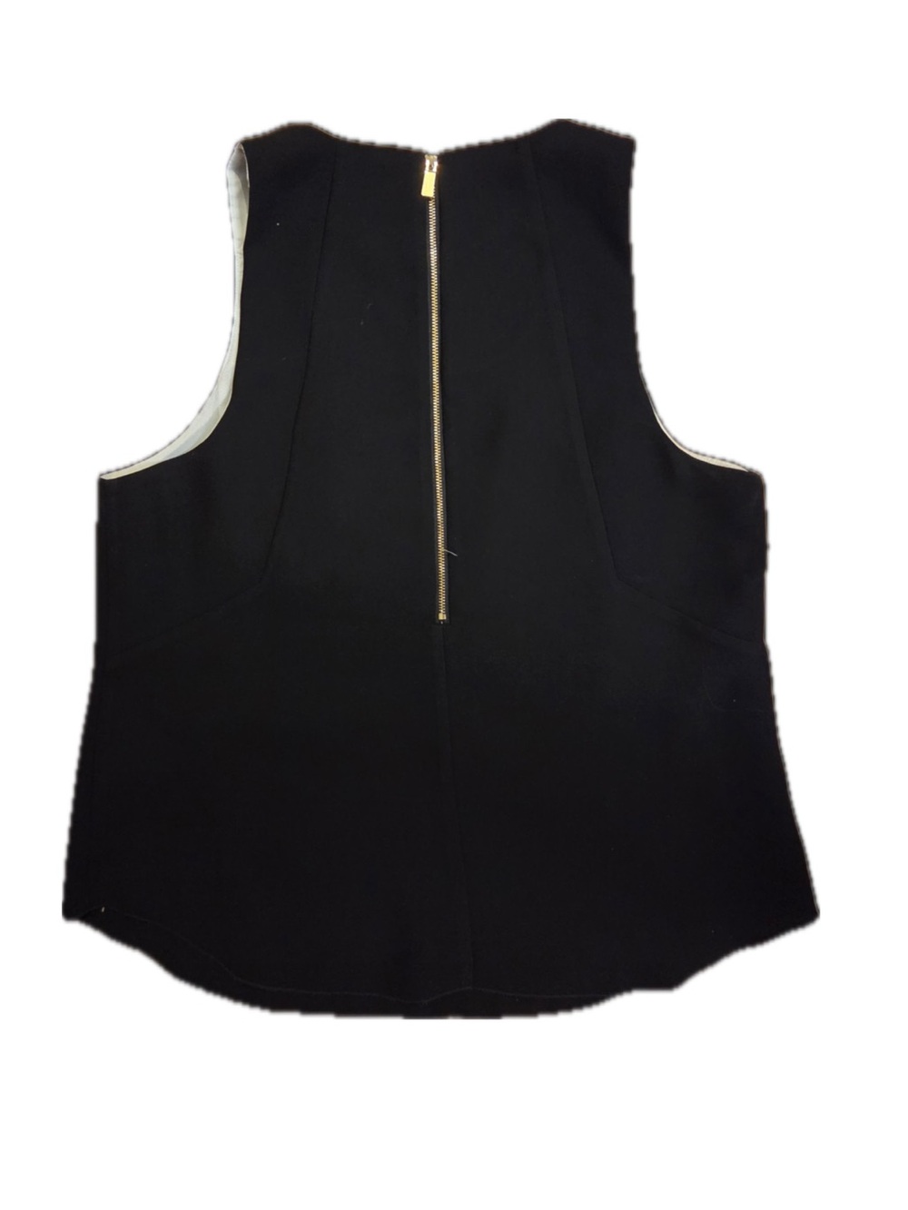 Vince Camuto Laser Cut Design Cream and Black Women Top - Picture 2 of 6
